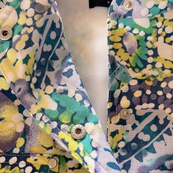 NWT Parisian Signature snap button long sleeve mosaic beautiful colorful jacket - Picture 8 of 11